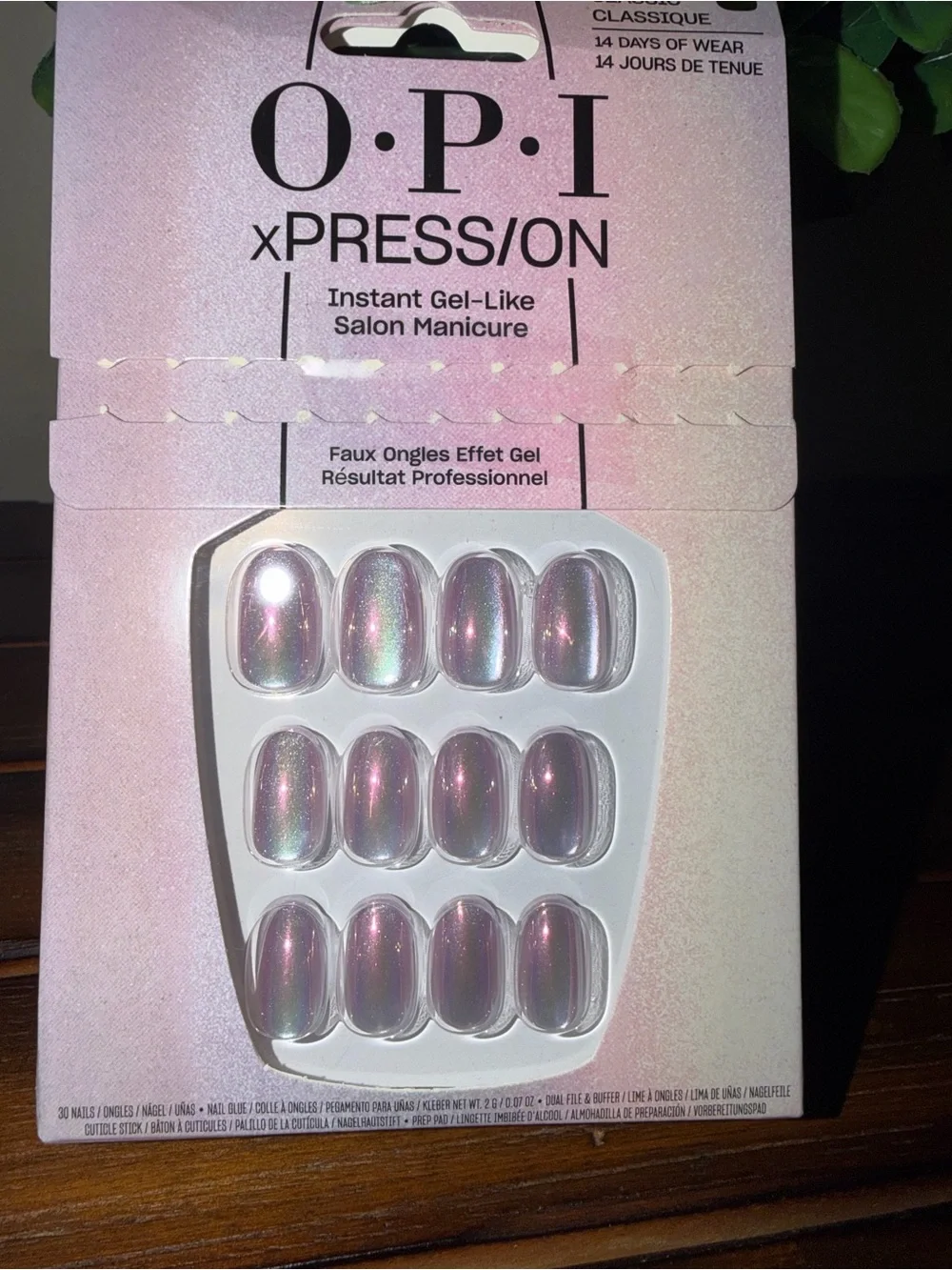 OPI XpressIon Space Jamz Pink Iridescent Press-On Nails